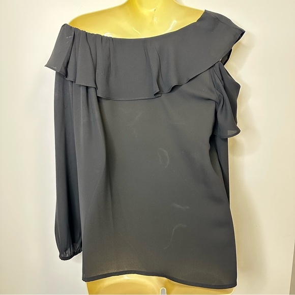 By Together Black Ruffled Long Sleeve Blouse - Picture 2 of 9